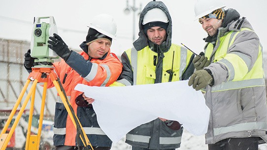 Workers at construction site